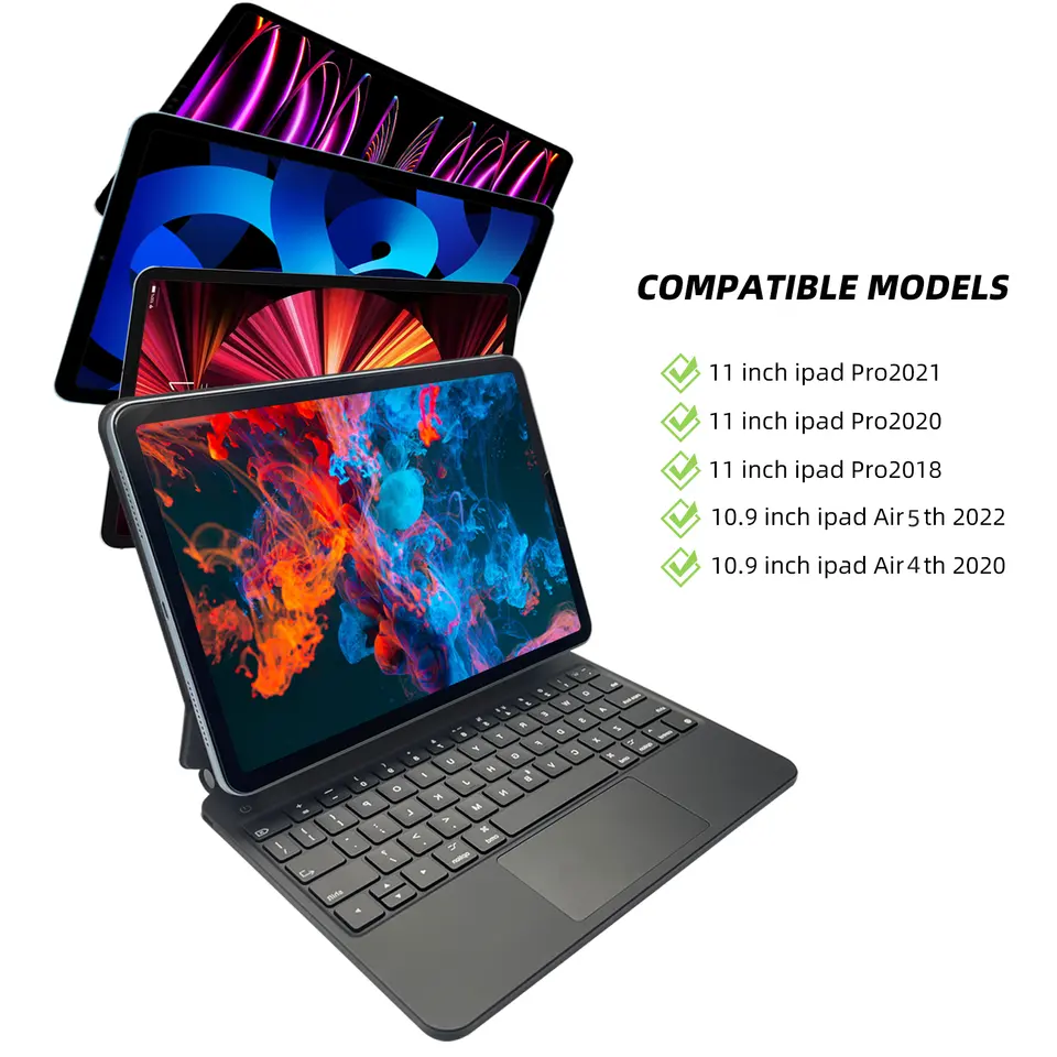 Tainuo BT Wireless Tablet Case Smart Keyboard Case Magic Magnetic Touch Keyboard For Ipad Pro 11 Inch 2021 2022