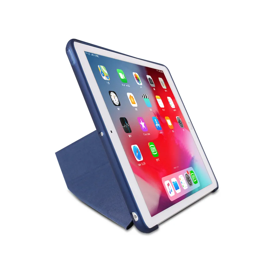 Tainuo Universal Ultra Slim Shockproof Auto-sleep Magnetic Smart TPU PU Leather Tri-folding Filp Tablet Cover For iPad Case