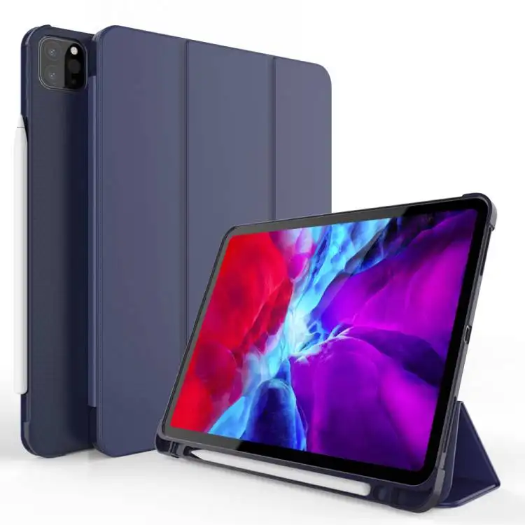 Tainuo Slim Protective Cover with Holder Auto Wake Sleep Case for iPad Pro 9.7/10.2/10.5/10.9/11/12.9 inch Logo Acceptable