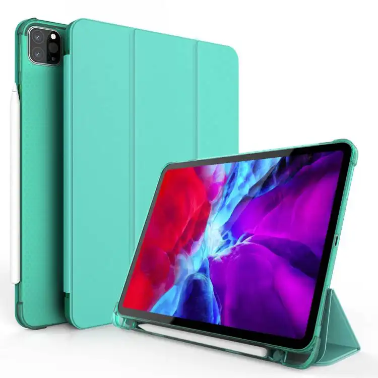 Tainuo Slim Protective Cover with Holder Auto Wake Sleep Case for iPad Pro 9.7/10.2/10.5/10.9/11/12.9 inch Logo Acceptable