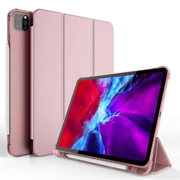 Tainuo Slim Protective Cover with Holder Auto Wake Sleep Case for iPad Pro 9.7/10.2/10.5/10.9/11/12.9 inch Logo Acceptable