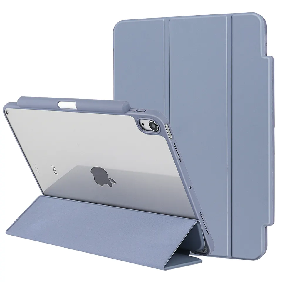 Tainuo Case For iPad Pro 12.9, 5th/4th/3rd Generation With Holder Slim Pu Clear Shell Smart Trifold Stand Protective Table Cover