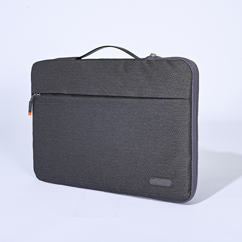 Tainuo Oem Business Briefcase Protective Zipper Closure Felt Laptop Bag With Leather Handle