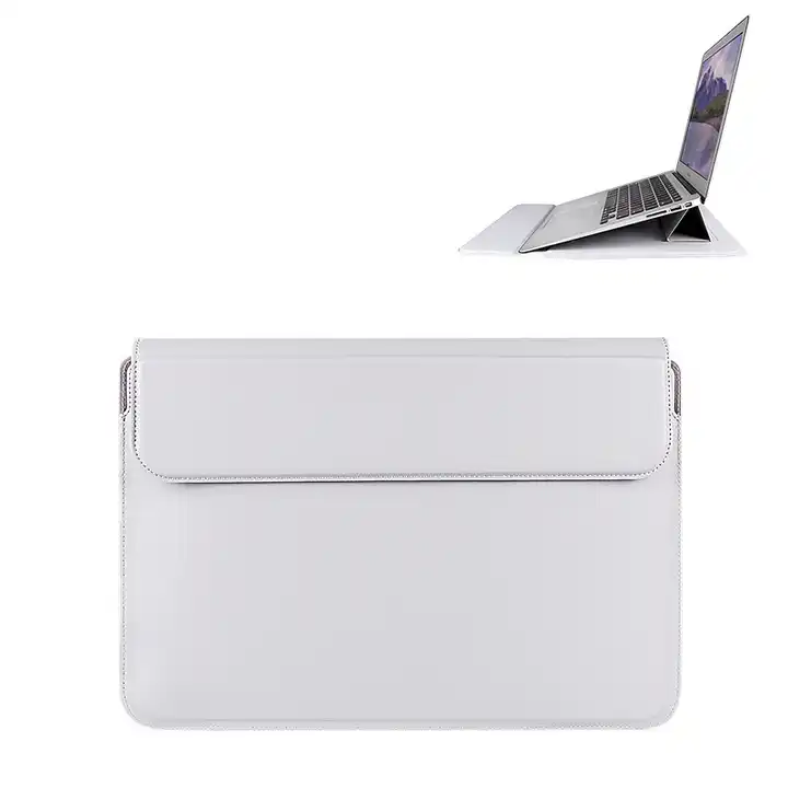 2023 hot sale luxury leather 15.6 inch laptop sleeve bag with adjustable stand portable waterproof notebook handbag for MacBook