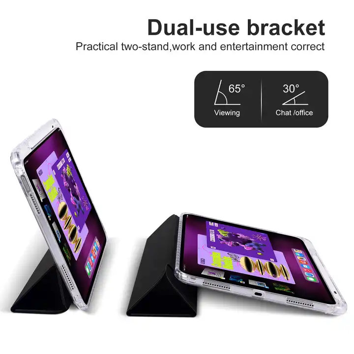 Tainuo 3 Fold Strong Magnet 2 Mode Kickstand Cover for i Pad Air4 Case TPU+PU Leather for iPad Case Air4 2020 Air3 2019