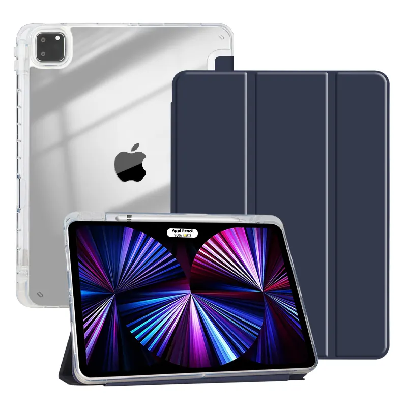 TaiNuo Acrylic High Transparent Shell Shockproof tablet Covers Leather Case for iPad 10th Generation 10.9 inch Air 5 2022 Air 4 Pro 11