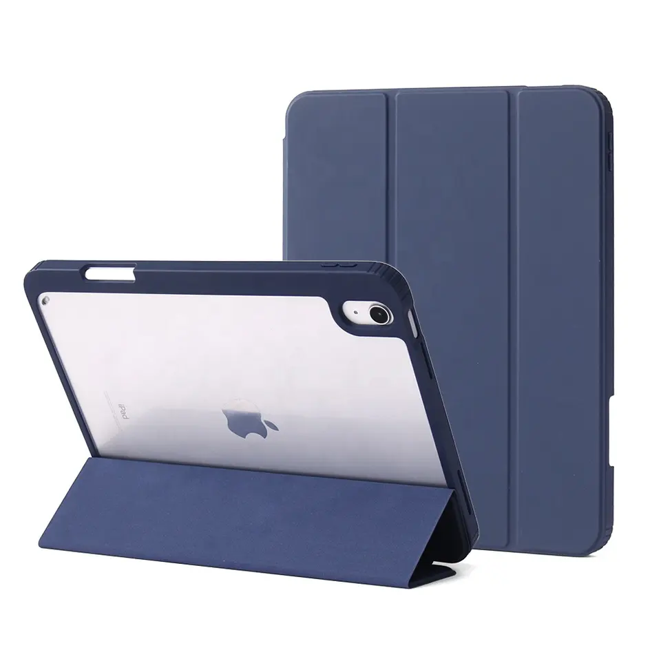 Tainuo 360 Full Cover Case Shockproof Flip Kickstand Leather Case For Ipad Pro 12.9 360 Case 2018-2021 Hard Crystal Clear Back Shell