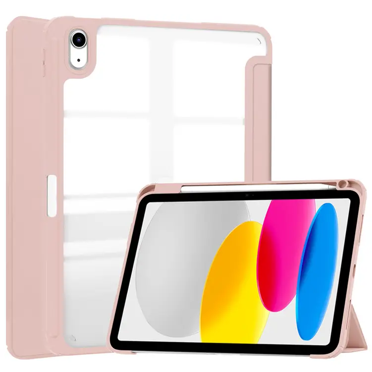 Tainuo 3 Fold Strong Magnet 2 Mode Kickstand Cover for i Pad Air4 Case TPU+PU Leather for iPad Case Air4 2020 Air3 2019